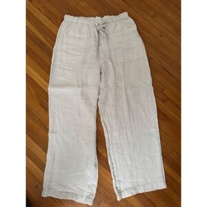 Cynthia Rowley linen blend cropped wide leg pull-on‎ pants".